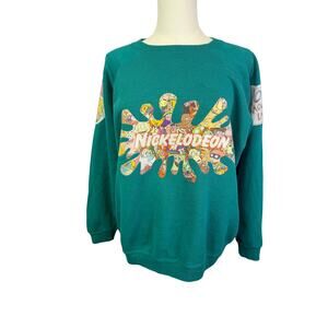 Nickelodeon upcycled custom crewneck sweater graphic one of a kind bespoke